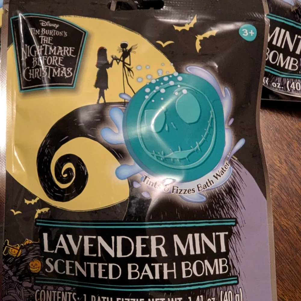 New! Disney's Nightmare Before Christmas Lavender Mint Bath Bomb - 3 Packs